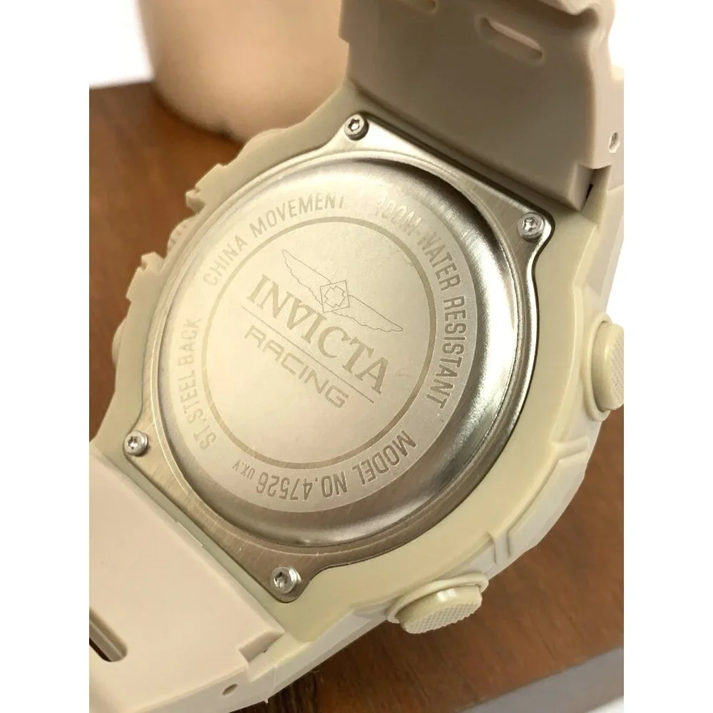 Invicta Racing Men's Watch 47526 Quartz Digital Light Brown Resin Strap 52mm
